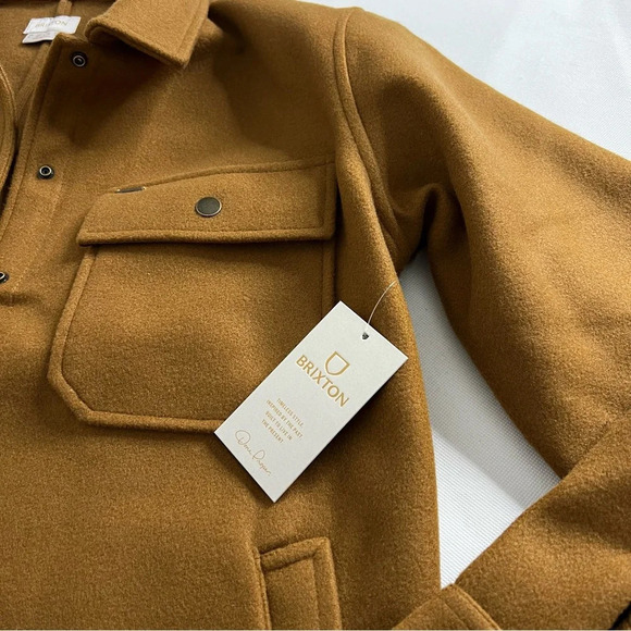 Brixton Durham Shirt Jacket Shacket Washed Copper Brown Size Large Long Sleeve - Picture 7 of 10